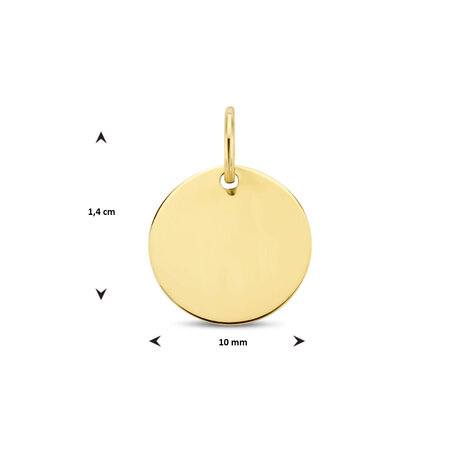 HuisCollectie HuisCollectie hanger 14k Geelgoud rond 10mm 612848