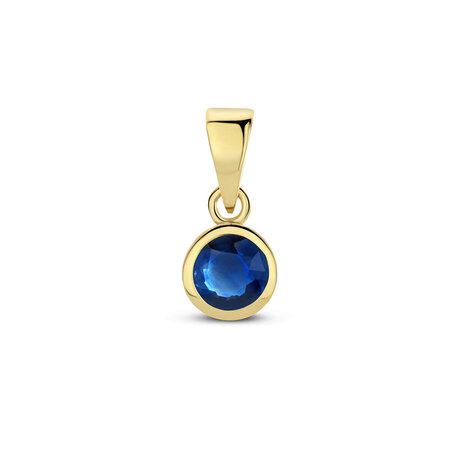 HuisCollectie HuisCollectie 14k Geelgouden geboortesteen hanger  met een blauw saffier -  613225