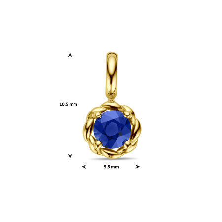 HuisCollectie HuisCollectie 14k Geelgouden hanger uitgevoerd met blauw saffier  -  613932