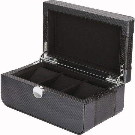Benson Benson  Black Series Carbon Fiber horloge box voor 3 horloges