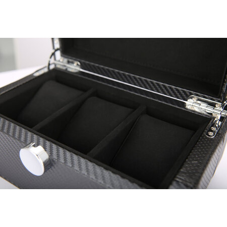 Benson Benson  Black Series Carbon Fiber horloge box voor 3 horloges