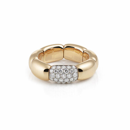 AL CORO AL CORO La Piazza Ring 18k geelgoud met 0.48ct diamant R984G-M