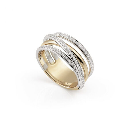 AL CORO AL CORO Ring Serenata 18k Bicolor met diamant R7653WG