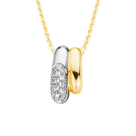 HuisCollectie HuisCollectie Hanger 18k Bicolor goud met 0.18ct diamant 19784