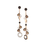 AL CORO AL CORO Oorhangers Mezzaluna 18k Roségoud met Saffier, Topaas, Rookkwarts en diamant NE553BSIR