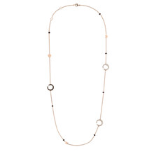 AL CORO AL CORO Collier Mezzaluna 18k Roségoud met Saffier en diamant C365BSR60