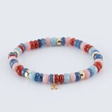 Y&G Y&G Armband 14k geelgoud met Aquamarijn, Agaat, Kyaniet, Rhodochrosiet SP0028