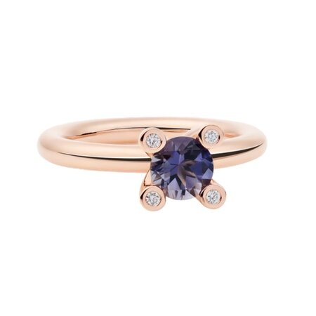 Bron BRON Ring Phlox 18k Roségoud met Ioliet en diamant 8RR4715IOBR