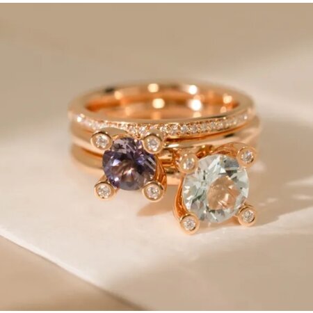 Bron BRON Ring Phlox 18k Roségoud met Ioliet en diamant 8RR4715IOBR
