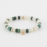 Y&G Y&G Armband 14k geelgoud met Smaragd en Maansteen SP0055