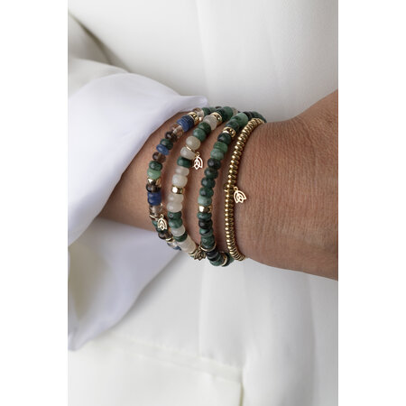 Y&G Y&G Armband 14k geelgoud met Smaragd en Maansteen SP0055