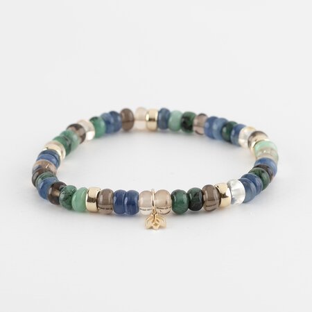 Y&G Y&G Armband 14k geelgoud met Smaragd, Theekwarts, Topaas, Kyaniet SP0056