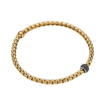 Fope FOPE Armband Flex-It Eka Tiny 18k Geelgoud met zwarte diamant 73301BX_PN_G_X1X_00M