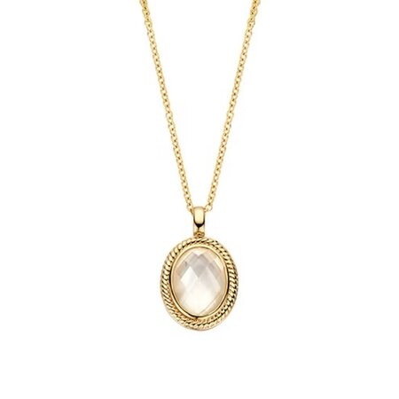 Blush Blush Collier 14k geelgoud met Parelmoer en Bergkristal 3169YMQ