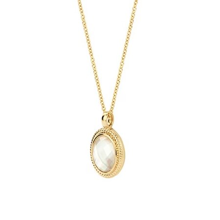 Blush Blush Collier 14k geelgoud met Parelmoer en Bergkristal 3169YMQ