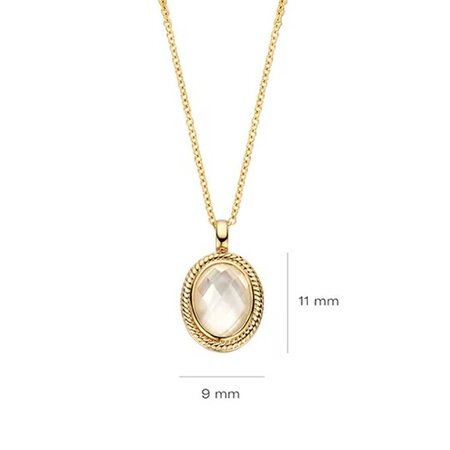 Blush Blush Collier 14k geelgoud met Parelmoer en Bergkristal 3169YMQ