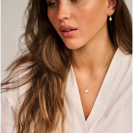 Blush Blush Collier 14k geelgoud met Parelmoer en Bergkristal 3169YMQ