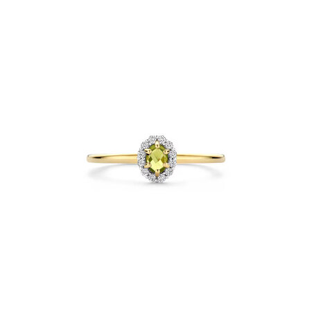 Blush Blush Ring 14k geelgoud met Zirkonia en Peridot 1258YGP