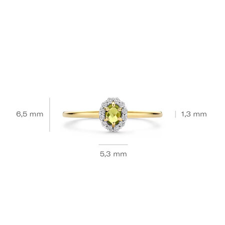 Blush Blush Ring 14k geelgoud met Zirkonia en Peridot 1258YGP