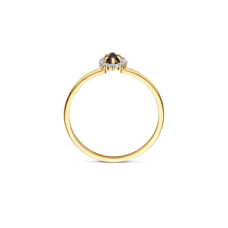 Blush Ring 14k geelgoud met Zirkonia en Rookkwarts 1258YSQ