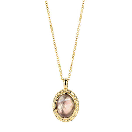 Blush Blush Collier 14k geelgoud met Parelmoer en Bergkristal 3169YBQ