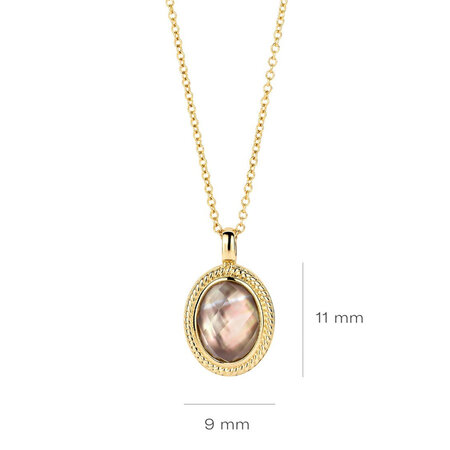 Blush Blush Collier 14k geelgoud met Parelmoer en Bergkristal 3169YBQ