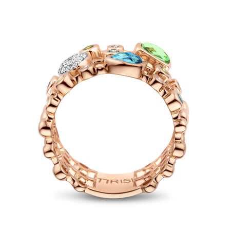 Tirisi TIRISI Ring Venice 18k roségoud met Topaas, Smaragd en diamant TR9765EM-LBTP(2P)
