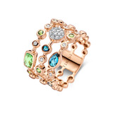 Tirisi TIRISI Ring Venice 18k roségoud met Topaas, Smaragd en diamant TR9765EM-LBTP(2P)