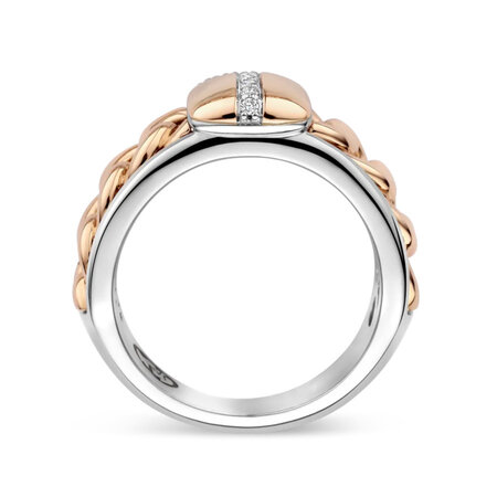 Tirisi Moda TIRISI Moda Ring Grumetta bicolor met diamant TM1131D(2P)