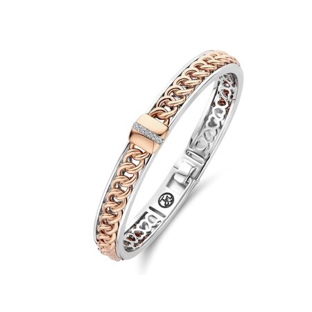 Tirisi Moda TIRISI Moda Armband Grumetta bicolor met diamant TM2251D(2P)
