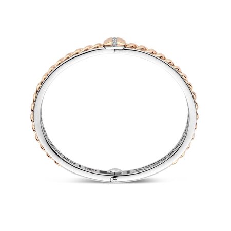 Tirisi Moda TIRISI Moda Armband Grumetta bicolor met diamant TM2251D(2P)