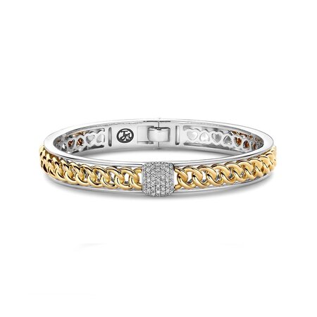 Tirisi Moda TIRISI Moda Armband Grumetta bicolor met diamant TM2252D(2T)