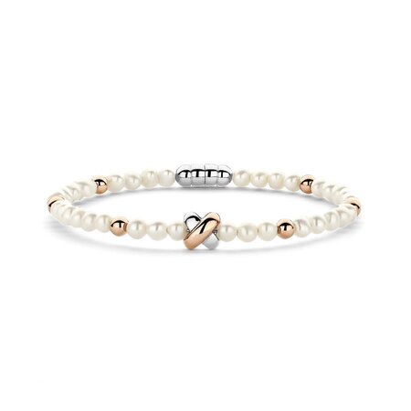 Tirisi Moda TIRISI Moda Armband Kisses bicolor met Parels TM2254PW(2P)