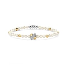 Tirisi Moda TIRISI Moda Armband Kisses bicolor met Parels en diamant TM2255PW(2T)
