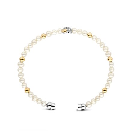 Tirisi Moda TIRISI Moda Armband Kisses bicolor met Parels en diamant TM2255PW(2T)