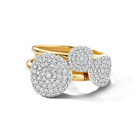 Bigli BIGLI Ring Mini Waves 18k Geelgoud met 0.27ct diamant 23R184Ywdia