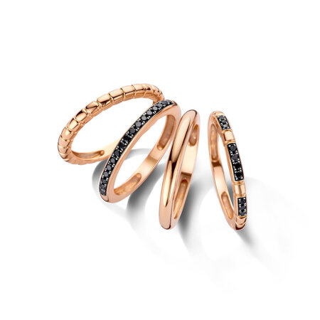 Tirisi TIRISI Ring Amsterdam 18k roségoud met zwarte diamant TR9675BLDP