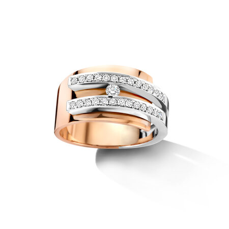 R&C R&C Ring Galla Riche 14k Bicolor met diamant RIN0052-PAVE-RW