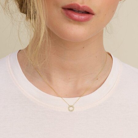 HuisCollectie HuisCollectie Collier 14k Geelgoud met 0.08ct Diamant 614612