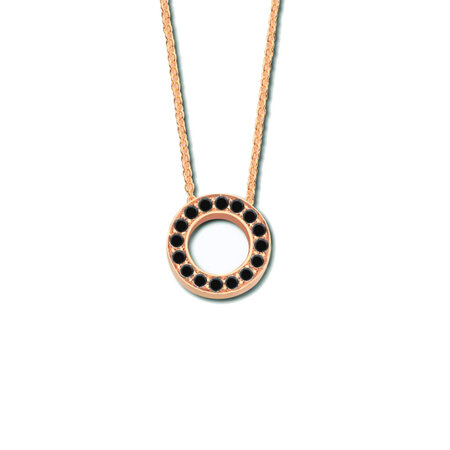 HuisCollectie HuisCollectie Collier 18k Rosegoud met 0.08ct Zwarte Diamant 614613