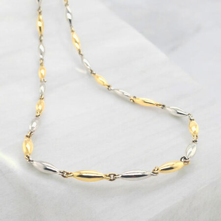 HuisCollectie HuisCollectie Collier 14k bicolor goud fantasie schakel 45cm 609633
