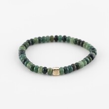 Y&G Y&G Men Armband 14k geelgoud met Mosagaat 8009M-Y