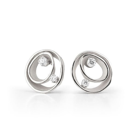 Cammilli Cammilli Oorstekers Dune 18k witgoud met diamant GOR1932W