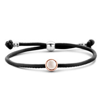 Tirisi Moda TIRISI Moda Armband leder met 18k roségoud en Parelmoer TM2181BL(2P)