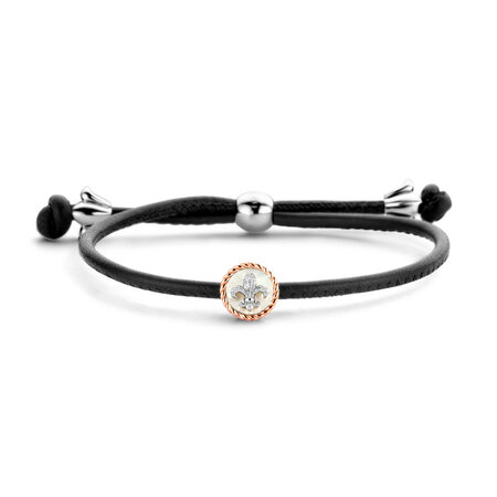 Tirisi Moda TIRISI Moda Armband Fleur De Lis bicolor met Parelmoer en diamant TM2204BL(2P)