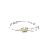 Y&G Y&G Armband Parel met 14k geelgoud en wit satijn 614746
