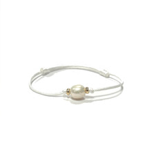 Y&G Y&G Armband Parel met 14k geelgoud en wit satijn 614746