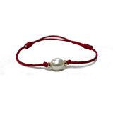Y&G Y&G Armband Parel met 14k geelgoud en rood satijn 614743