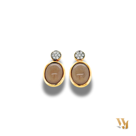 AL CORO AL CORO Oorhangers Amici 18k Geelgoud met Rookkwarts en diamant E21181SMQG