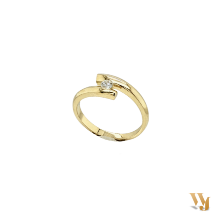 R&C R&C Ring Penelope 14k Geelgoud met diamant RIN0003M-GG-SIR11-55